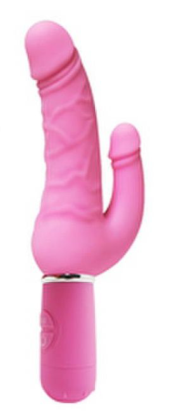 Розовый вибратор Levina Double Penis - 21,5 см. - 0