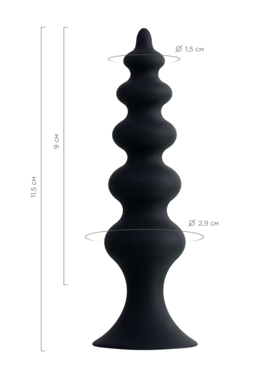 Черная анальная ёлочка Indi - 11,5 см. - 10