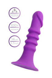 Фиолетовый анальный фаллоимитатор Drilly - 14 см. - 12