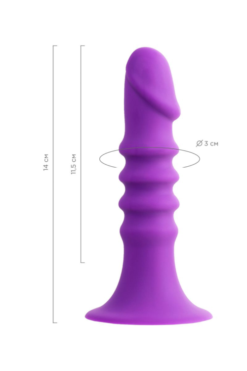 Фиолетовый анальный фаллоимитатор Drilly - 14 см. - 11