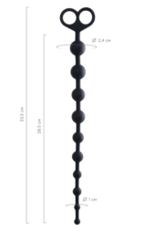 Черные анальные бусы Cephei - 33,5 см. - 9