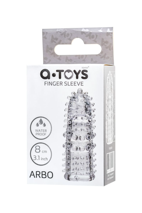 Прозрачная рельефная насадка на палец Arbo - 8 см. - 3