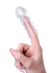 Прозрачная рельефная насадка на палец Hicks - 8,5 см. - 2