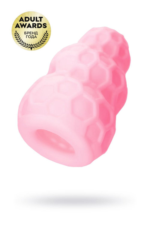 Розовый рельефный мастурбатор Flaff - 1