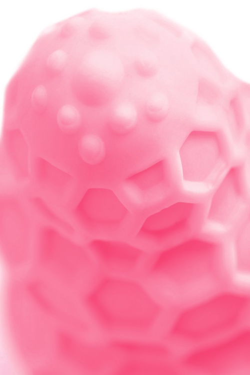 Розовый рельефный мастурбатор Flaff - 8