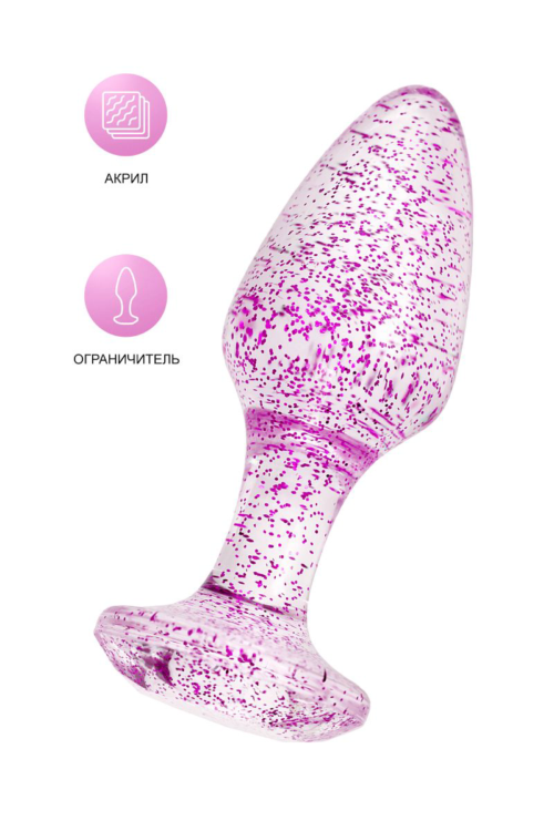 Фиолетовая акриловая анальная втулка - 8 см. - 7