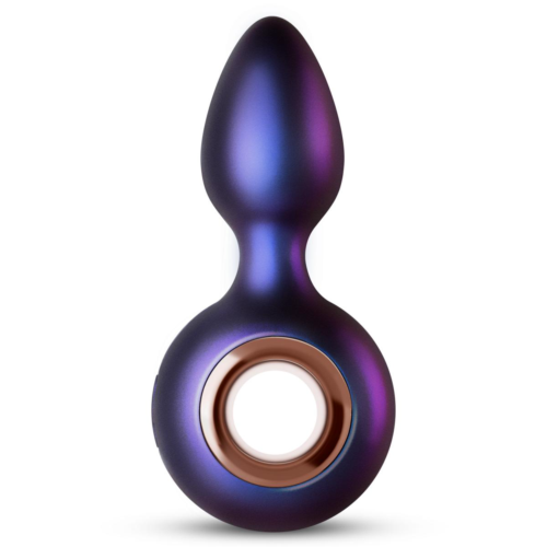 Фиолетовая анальная вибропробка Deep Space с кольцом-держателем - 12,7 см. - 0