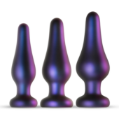 Набор из 3 фиолетовых анальных пробок Comets Butt Plug Set - 0