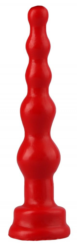 Красный анальный стимулятор-ёлочка - 14,5 см. - 0