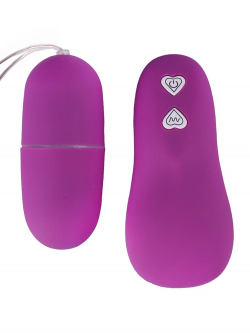 Фиолетовое гладкое виброяйцо с пультом ДУ - 0