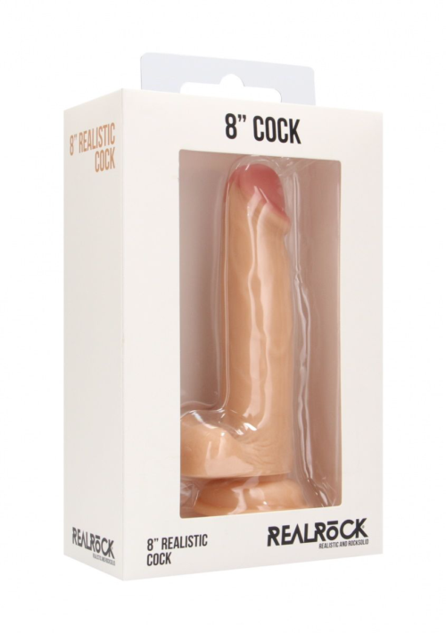 Телесный фаллоимитатор Realistic Cock 8 With Scrotum - 20 см. - 1