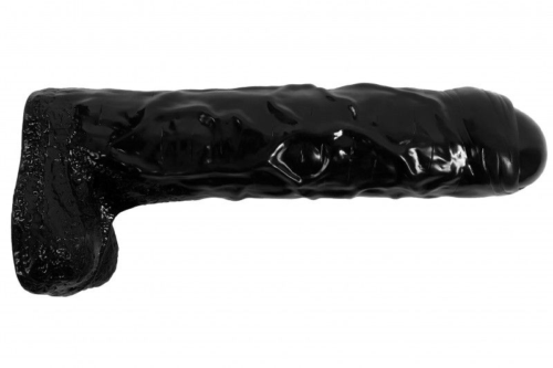 Черный реалистичный фаллоимитатор-гигант - 65 см. - 2
