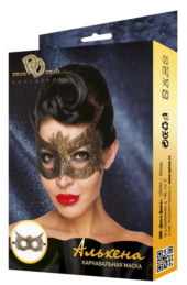 Золотистая карнавальная маска Альхена - 2
