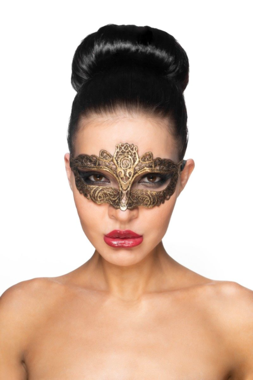Золотистая карнавальная маска Саиф - 0