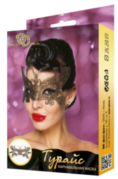 Золотистая карнавальная маска Турайс - 2