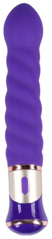 Фиолетовый спиралевидный вибратор - 21 см. - 0