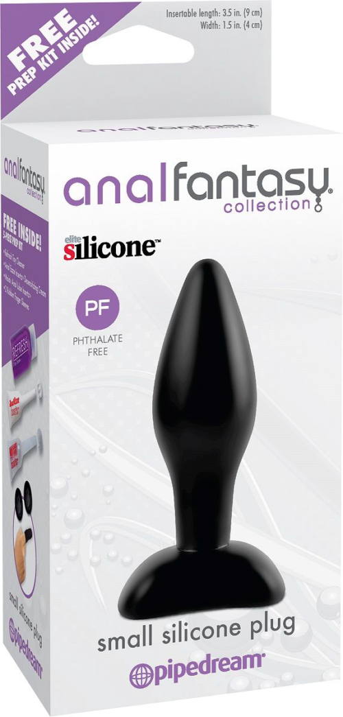 Чёрная анальная пробочка Small Silicone Plug - 11 см. - 1