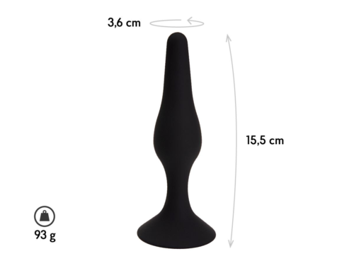 Черная анальная пробка Gravity - 15,5 см. - 1