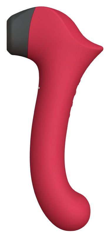 Бордовый вакуумный вибростимулятор с нагреваемой ручкой Halo 2 - 22,5 см. - 0