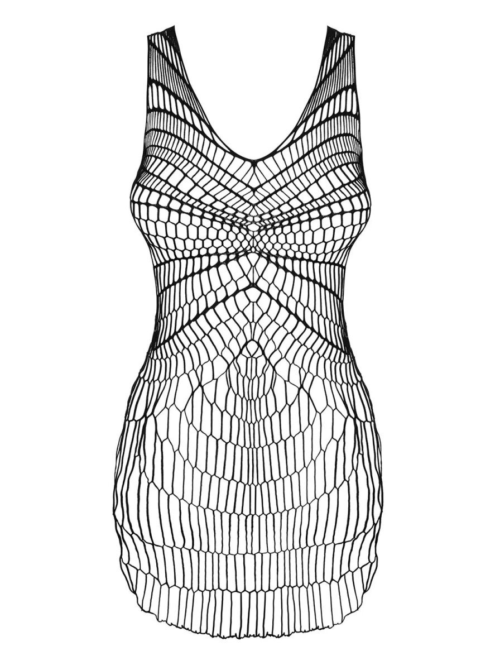 Оригинальное сетчатое платье с разрезами по бокам - 4