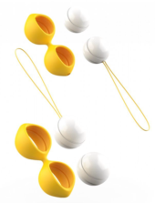 Бело-желтые вагинальные шарики Bfit Classic - 1