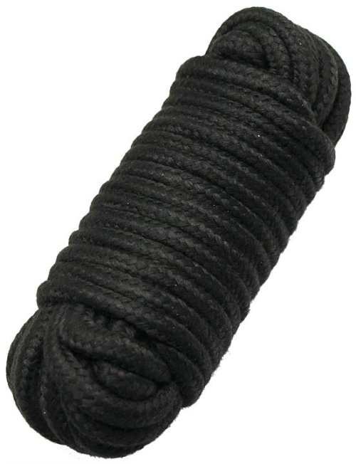 Черная верёвка для бондажа и декоративной вязки - 10 м. - 0