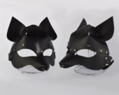 Черная кожаная маска Лиса - 1