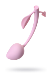 Розовый силиконовый вагинальный шарик с лепесточками - 3