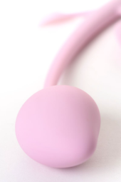 Розовый силиконовый вагинальный шарик с лепесточками - 6