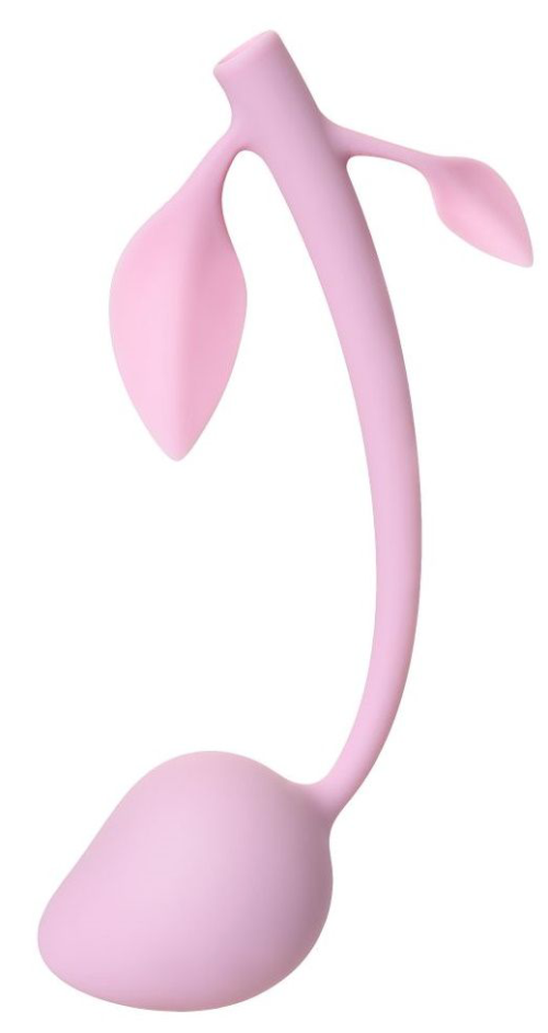 Розовый силиконовый вагинальный шарик с лепесточками - 0