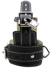 Черные регулируемые наручники с фиксацией на карабинах - 1