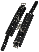 Черные регулируемые наручники с фиксацией на карабинах - 2