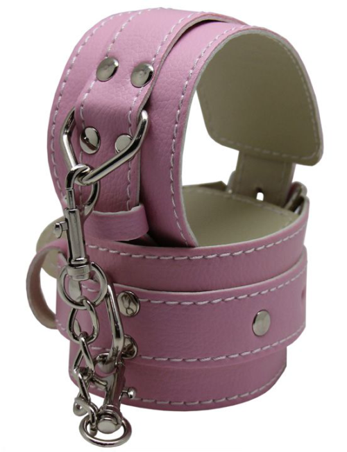 Розовые регулируемые наручники с фиксацией на карабинах - 0