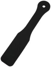 Черная гладкая силиконовая шлепалка - 33 см. - 2