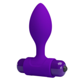 Фиолетовая анальная пробка с мощной вибрацией Vibra - 8,6 см. - 0