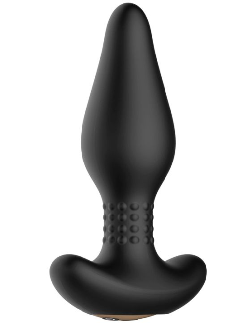 Черная анальная вибропробка Carl с пультом - 16,4 см. - 2