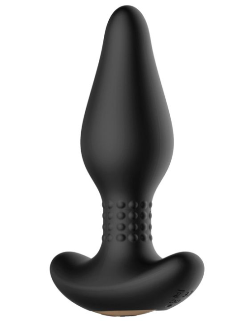 Черная анальная вибропробка Carl с пультом - 16,4 см. - 0