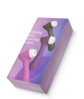 Фиолетовый клиторальный стимулятор Joy с функцией вибратора - 18,9 см. - 3