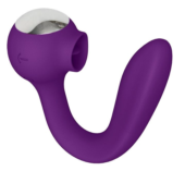 Фиолетовый универсальный вибратор Drago с язычком - 18,3 см. - 10