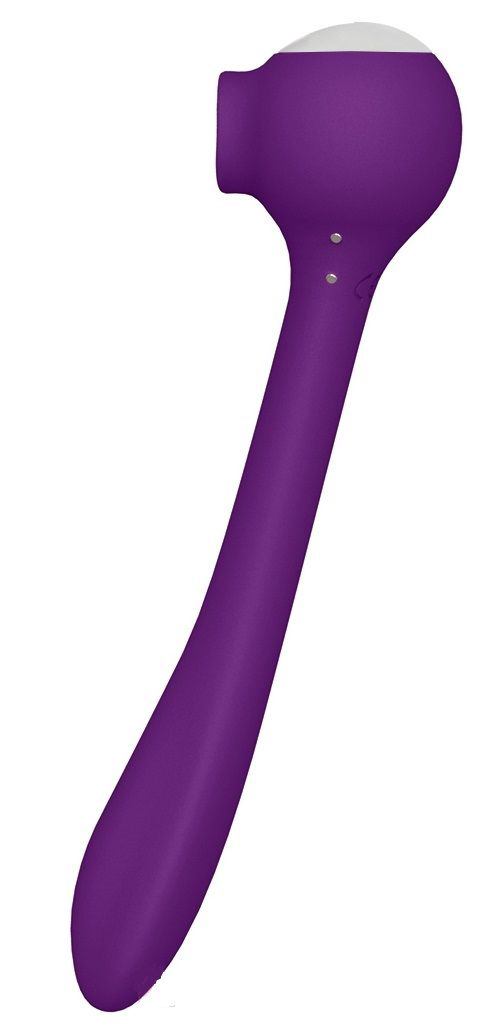 Фиолетовый универсальный вибратор Drago с язычком - 18,3 см. - 5