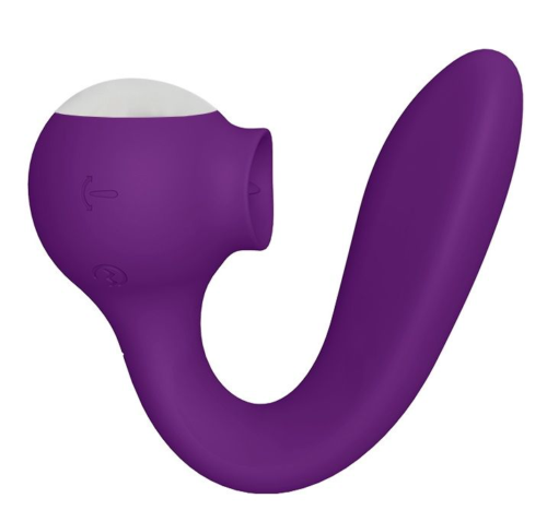 Фиолетовый универсальный вибратор Drago с язычком - 18,3 см. - 9