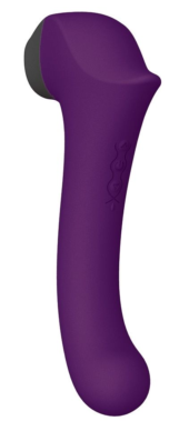 Фиолетовый клиторальный стимулятор Caldo с функцией вибратора - 19 см. - 1