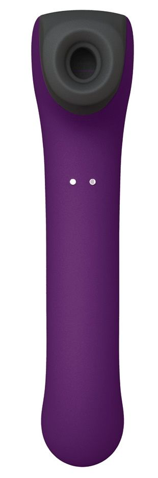 Фиолетовый клиторальный стимулятор Caldo с функцией вибратора - 19 см. - 3