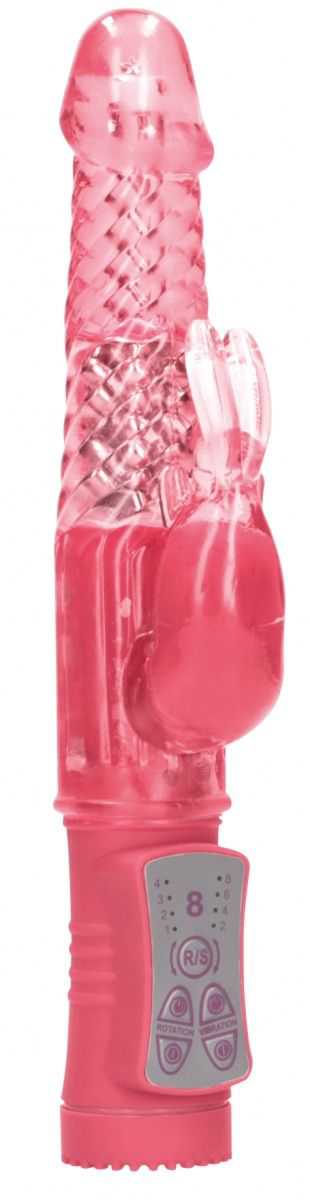 Розовый вибратор-кролик Rotating Rabbit - 23 см. - 0