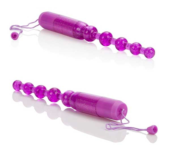 Фиолетовая анальная цепочка Waterproof Vibrating Pleasure Beads - 1