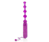 Фиолетовая анальная цепочка Waterproof Vibrating Pleasure Beads - 0