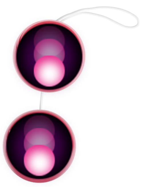 Розовые двойные вагинальные шарики с петелькой - 3