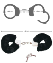 Металлические наручники с черной опушкой - 2