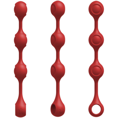 Красные утяжеленные анальные шарики Anal Essentials Weighted Silicone Anal Balls - 34,3 см. - 1