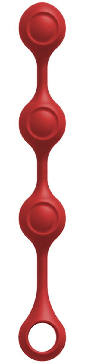 Красные утяжеленные анальные шарики Anal Essentials Weighted Silicone Anal Balls - 34,3 см. - 0